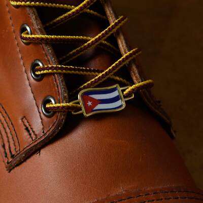BrooklynMaker Cuba Flags Shoes Boot Lace Keeper US American Union Workers Charm