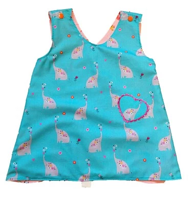 Wendekleid Schürzenkleid Elefant Kleid Kinderkleid Sommerkleid Tunika Baumwolle - Bild 1 von 4