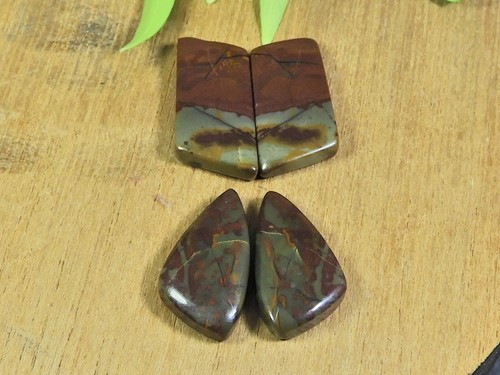 36Cts. Natural Bloodstone Jasper Matched Pair Fancy Gemstone 2Pair Lot