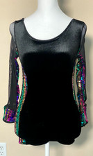 Dance Costume - Weissman - Size: Medium Child - Black Sequin Biketard