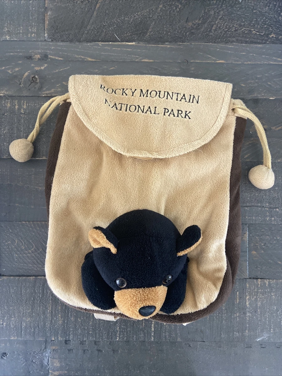 Unipak Backpack Toddler Tan W Black Bear Plush Drawstring Adjustable straps  HK7 | eBay
