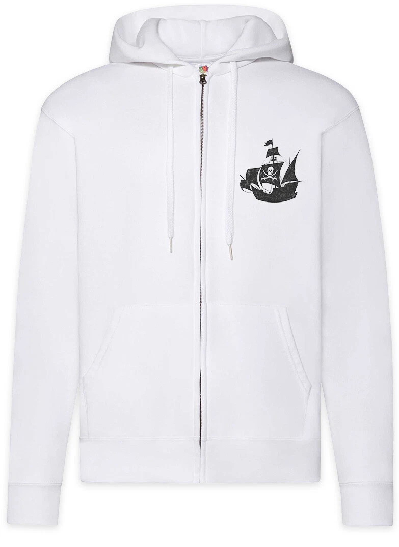 Pirate Ship Zipper Hoodie Pirates Flag Skull Bones Vane Blackbead Caribbean