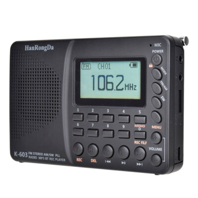  Portable AM//SW  Receiver MP3 Player Rechargeable Recorder S6U8