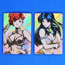 Dirty Pair Kei & Yuri Rainbow Foil Holographic Anime Character Art Card Set