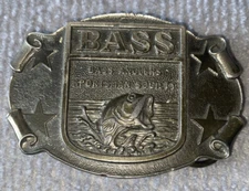 Vintage B.A.S.S. Fishing Belt Buckle Free Shipping 02