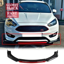 For Ford Focus 2015-2018 Glossy Black Front Bumper Lip Body Kit Splitter Spoiler