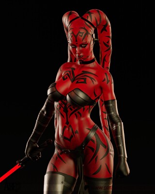 DARTH TALON, STARWARS, 1/4-1/24, FIGUR, UNBEMALT, 3D-DRUCK, STATUE, ABE3D, MFW