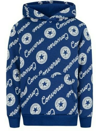 Converse Hoodie All Star Chuck Taylor Boy Cotton Pullover Large Blue Cream  New 8643541498404 | eBay