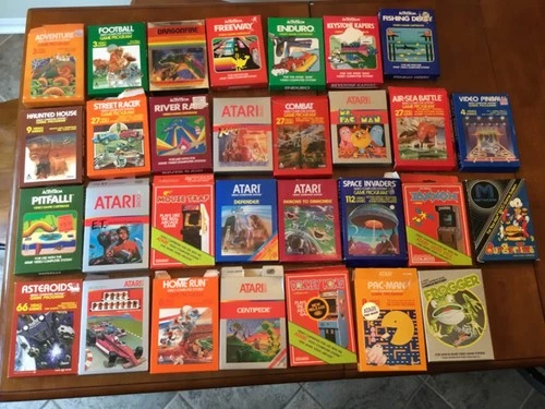 Vintage Atari 2600 Video Game Boxes - Giant Lot of 30.  *Boxes only*. No Games
