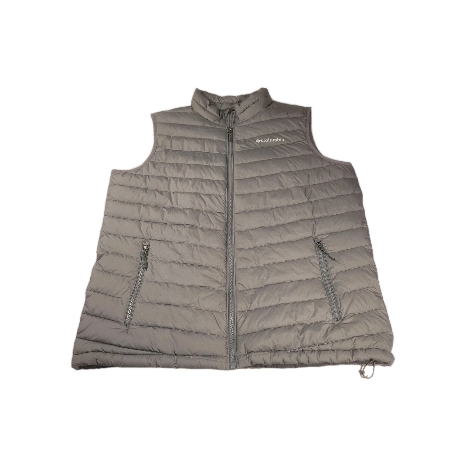 Columbia Vest Mens XL Gray Omni-Heat Insulated Puffer Zip Lightweight Outdoor