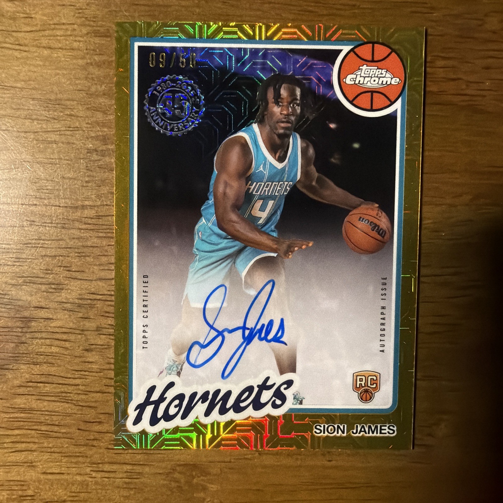 2025/26 Topps Basketball Silver pack Gold mojo Sion James Auto /50 Hornets