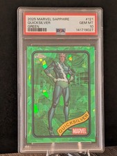 Topps Marvel Sapphire Quicksilver 2025 PSA 10 Green Sapphire/99 #121