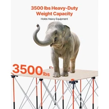 VEVOR Portable Folding Workstand, 4.15 x 4.15 ft Collapsible Workbench, 3500 lbs