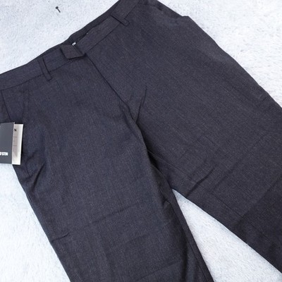 O'STIN Women Charcoal Grey Wool Blend Classic Straight Leg Dress Pants MP6011 XL