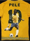PELE Brazil "Hand Painted" Autographed Authentic Jersey THE SOCCER KING 1/1