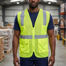 Mesh High Visibility Safety Vest Ansi/ ISEA Level 2 - BRAND NEW