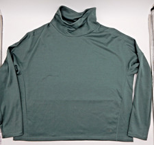 The North Face Women's Mock Neck Pullover Green XL Long Sleeve Sweatshirt Active