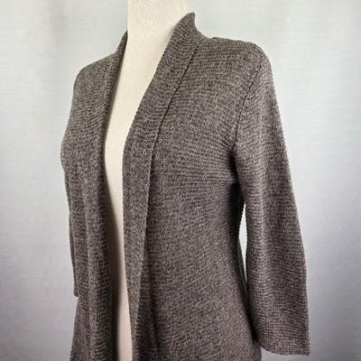 Eileen Fisher Linen Cardigan Women's Small Sweater Brown Open Front Lightweight