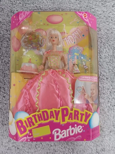 1998 Birthday Party Barbie #22905 Blows Up Balloons Vintage Set NIB