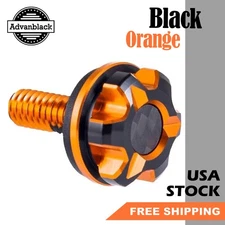 Orange Axion CNC Machined Knurled Seat Bolt Kit Fits Harley Billet-6061 Aluminum