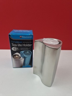 GRUNWERG COMPLIMATES Edelstahl Teelichthalter **NEU**