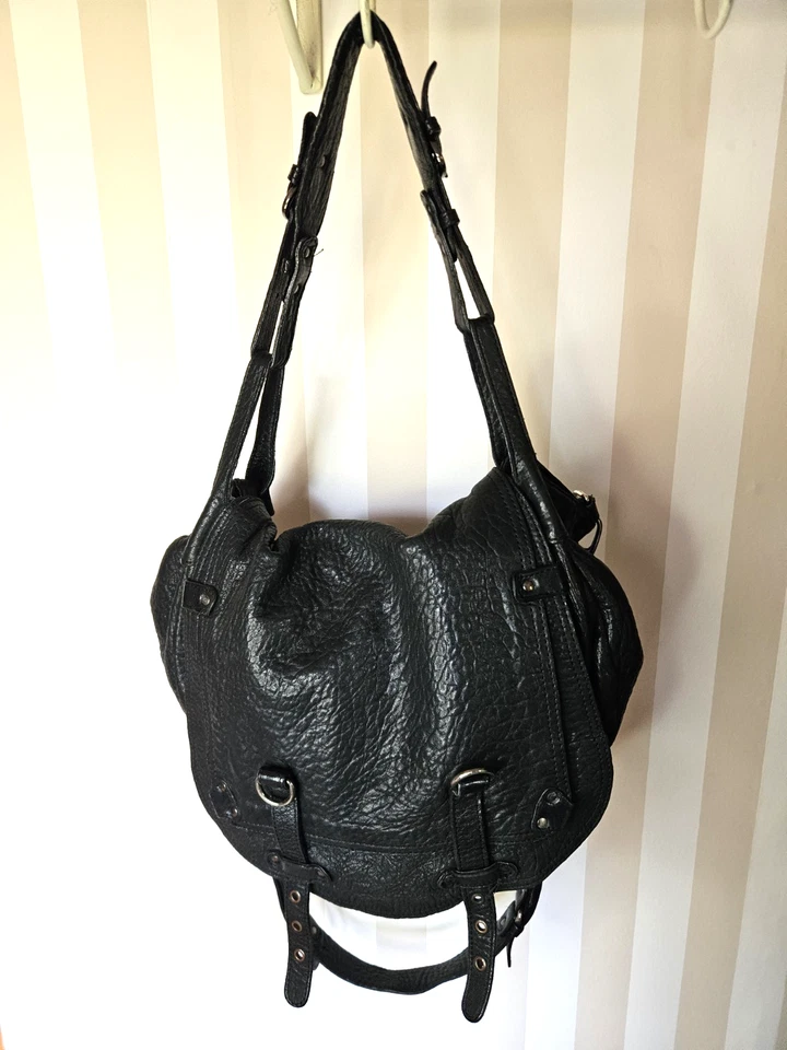 Sac Cuir Agneau Bubble Noir Abaco - Photo 1/4