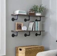 Style Selections 7.56-in L x 3.35-in W × 5.75-in D Black Shelf bracket 6 Pieces