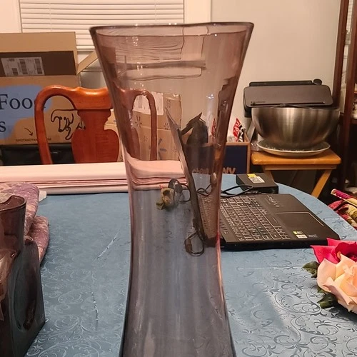 Blenko Purple Glass Decorative Vase Solid Glossy Finish