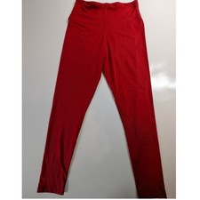Unbranded Women Red High Waisted Leggings Solid Stretch Size L/XL