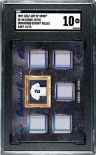 2021 Leaf Art Of Sport Derek Jeter SGC 10 Gem Mint Game Used Jersey Navy /15