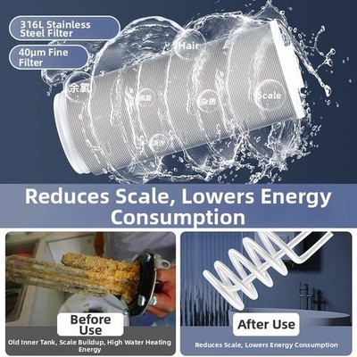 4 Point Thread Water Heater Pre Filter 40um 316L Mesh Copper Plastic 1/2 Inch