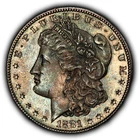 1881-S $1 Morgan Silver Dollar - Original Neon Toning - BU - SKU-D7466