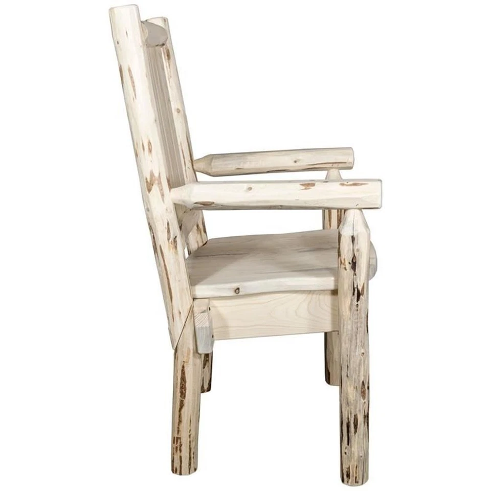 Капитанский стул Montana Woodworks из натурального дерева с рисунком лося - Изображение 4 из 4