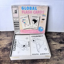 Vintage Milton Bradley 9519 Global Flash Cards Made In USA - Large - Complete