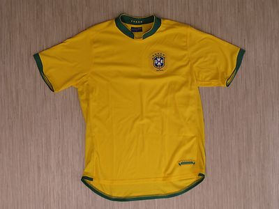 Brasil National Football Team Green Yellow Synthetic Shirt Men's