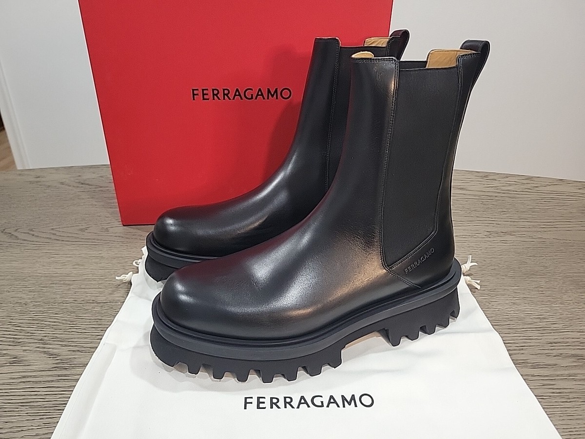 Salvatore Ferragamo Flash Men's Black Leather Chelsea Boots Salvatore Ferragamo Flash Men's Black Leather Chelsea Boots