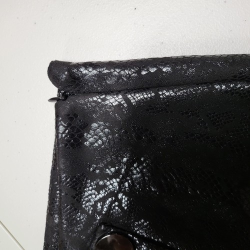 Haute Monde Skort Damen XL schwarz Schlangenleder Print strukturiert Faux Wickel Knopf - Bild 5 von 11