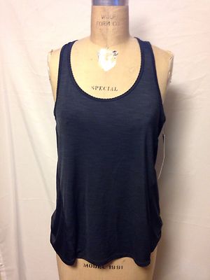 Betsey Johnson Performance Racerback Active Tank M EHX1T93 Black NWT