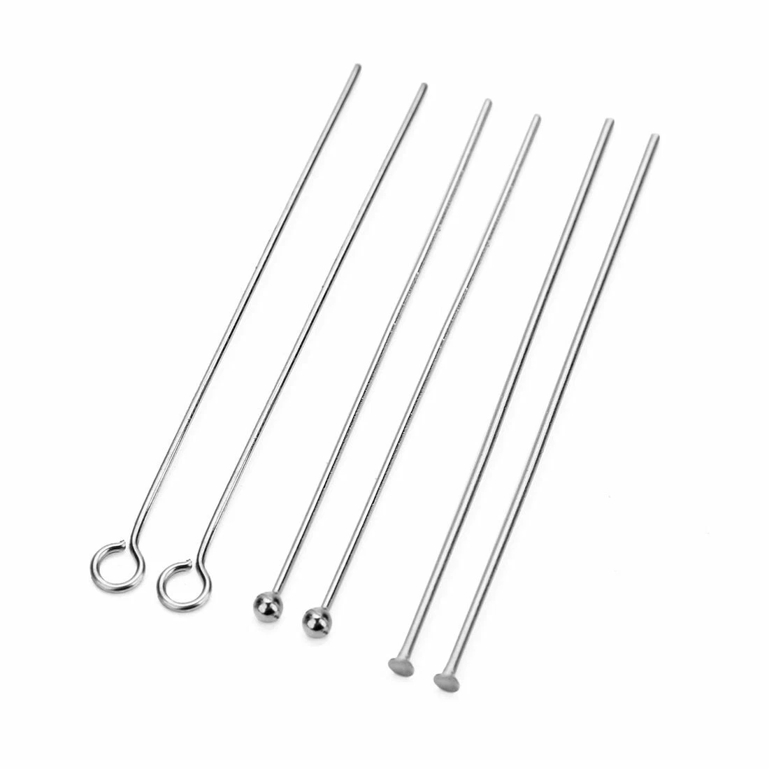 20/30/40mm Stainless Steel Eye Pins Findings Flat Head Pins for DIY Jewelry  Making Earring Bracelet Accessories 50pcs/lot - AliExpress