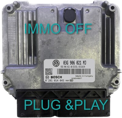 ECU VW TOURAN 2.0 TDI 03G906021MJ 0281014045 Computer Plug and Play, Immo OFF