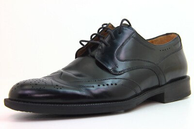 Impressive Sheepskin Johnston Murphy Black Wingtips Size 11 WIDE Johnston & Murphy | Shoes | Impressive Captoe 52821  main image 3