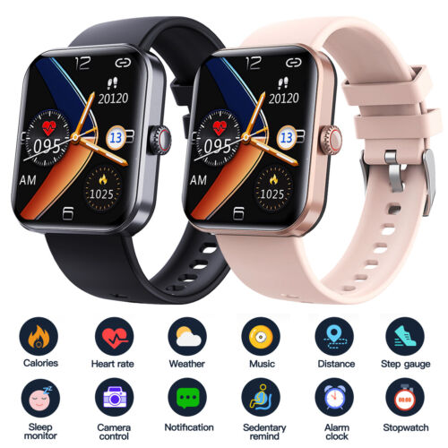 Für iPhone Samsung Smartwatch Armbanduhr Blutdruck Fitness Tracker Herren Damen - Afbeelding 1 van 17