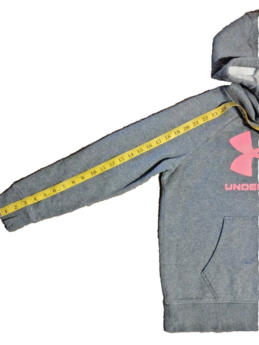 Under Armour Youth Hoodie With Front Pockets Pink Logo Size XS - Picture 6 of 7