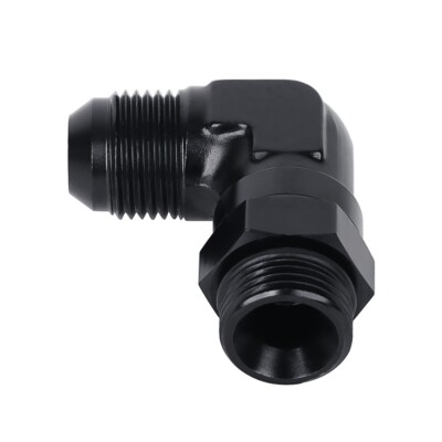 LokoCar 6AN Flare To 6AN ORB Male 90-Degree Swivel Adapter Fitting - Black Anodized