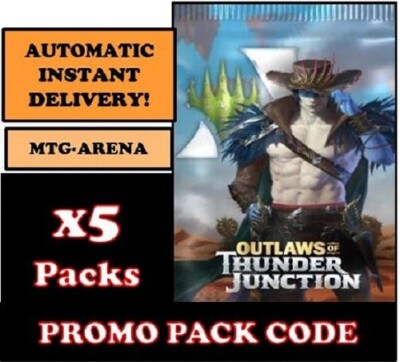 MAGIC MTG ARENA CODE CARD OUTLAWS THUNDER JUNCTION 5 BOOSTER PACKS PROMO PACK