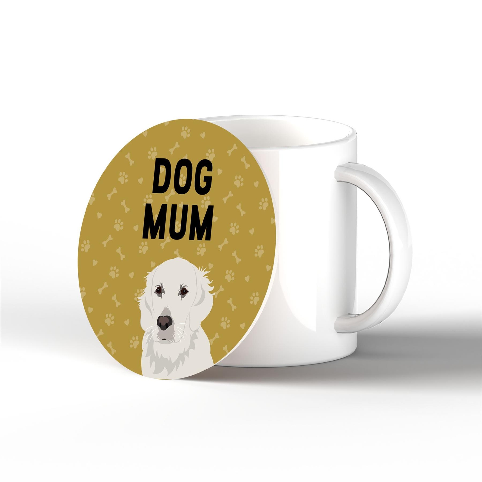 Golden Retriever Dog Mum Kate Pearson Illustration Ceramic Coaster Dog Gift