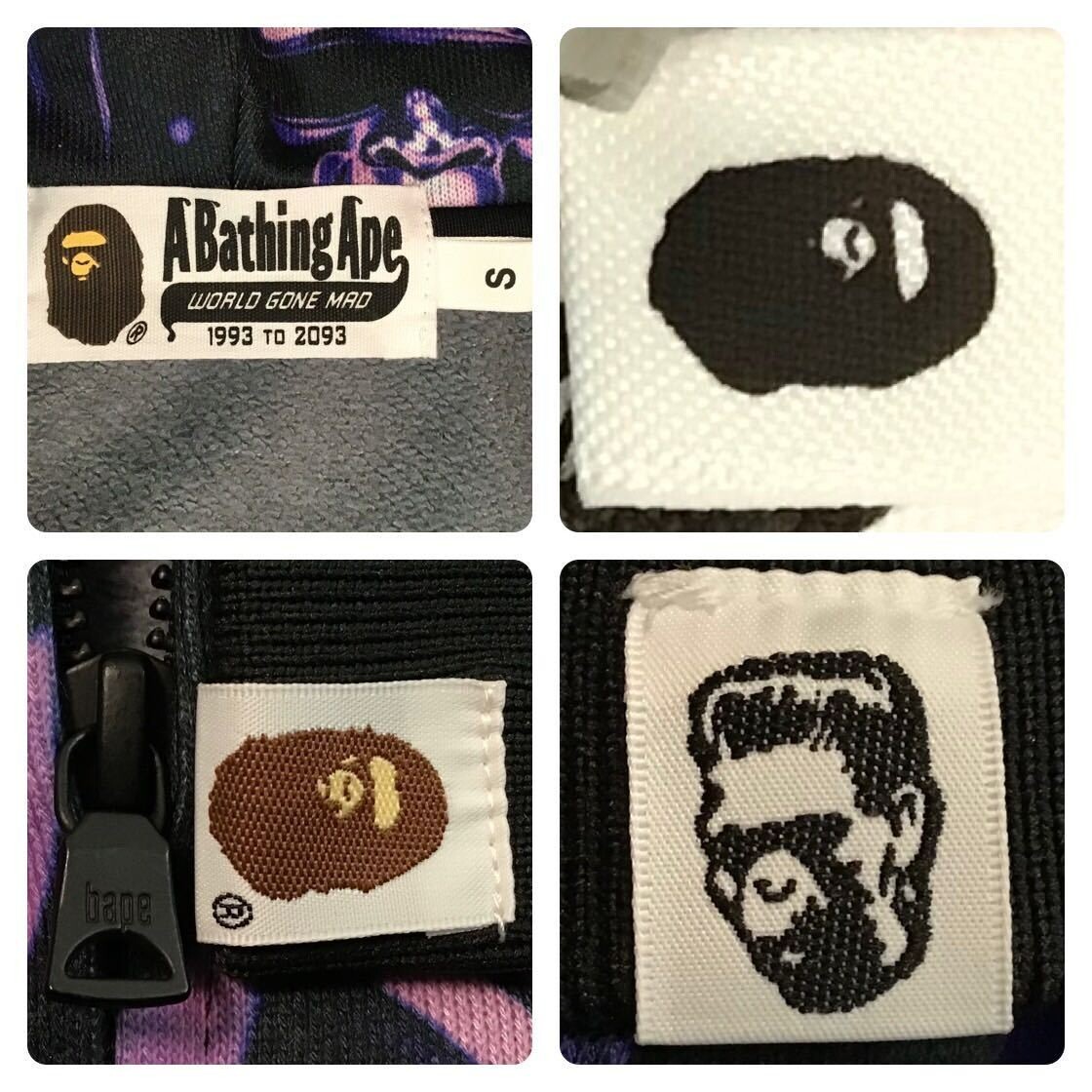 BAPE APE HEAD GRAFFITI SHARK FULL ZIP HOODIE Purple A