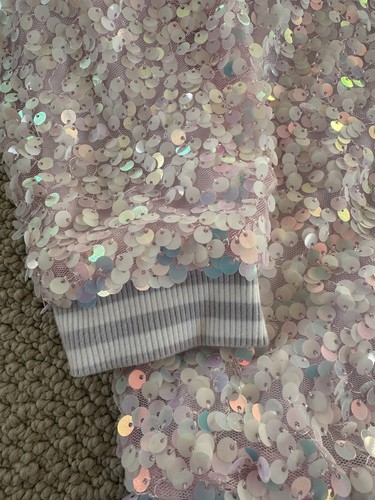 More Than Magic Girl's White & Pink Iridescent Sequin Jacket/Blazer & Shorts XS - Picture 3 of 5