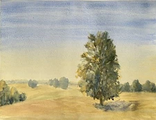 Original Abstract Watercolor Landscape Painting 10.5” X 13.5”