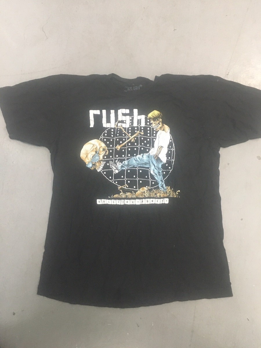 Rush Shirt Roll The Bones Sz Large Geddy Lee Skull | eBay